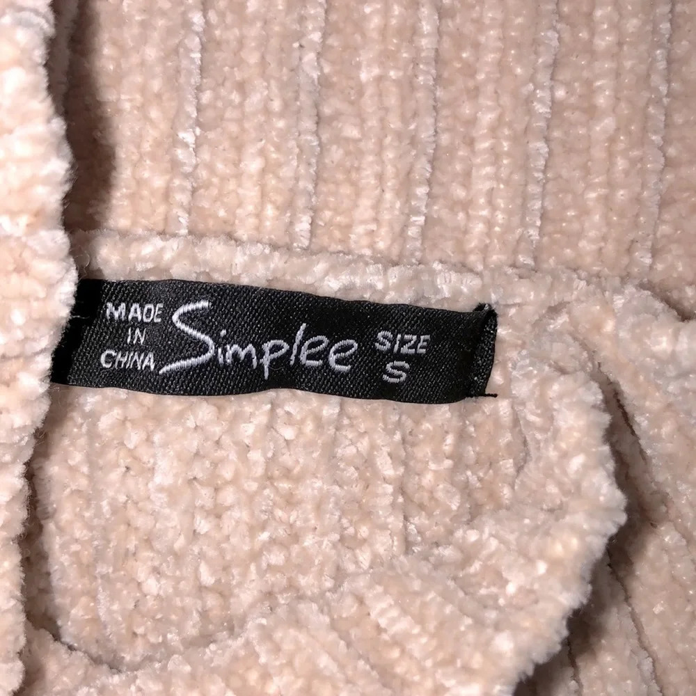 SIMPLEE size small light tan cable knit sweater - Picture 3 of 3